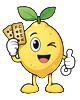 Lemon Maskottchen mit Freispiel-Ticket